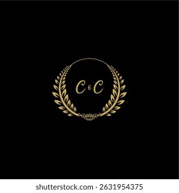 Beauty and feminine vector initial logo handwriting logo of initial floral and botanical with creative template for any company or business