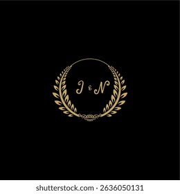 Beauty and feminine vector initial logo handwriting logo of initial floral and botanical with creative template for any company or business