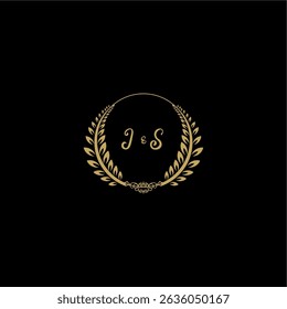 Beauty and feminine vector initial logo handwriting logo of initial floral and botanical with creative template for any company or business