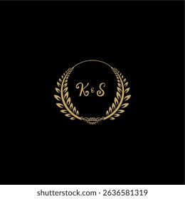 Beauty and feminine vector initial logo handwriting logo of initial floral and botanical with creative template for any company or business