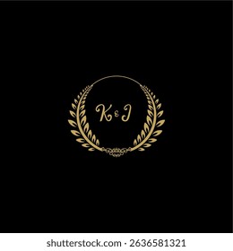 Beauty and feminine vector initial logo handwriting logo of initial floral and botanical with creative template for any company or business