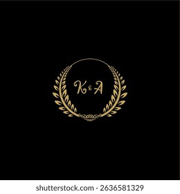 Beauty and feminine vector initial logo handwriting logo of initial floral and botanical with creative template for any company or business