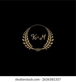 Beauty and feminine vector initial logo handwriting logo of initial floral and botanical with creative template for any company or business