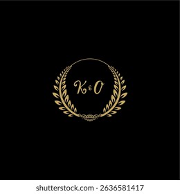 Beauty and feminine vector initial logo handwriting logo of initial floral and botanical with creative template for any company or business