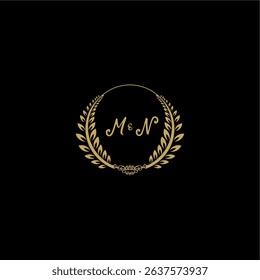 Beauty and feminine vector initial logo handwriting logo of initial floral and botanical with creative template for any company or business