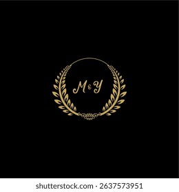 Beauty and feminine vector initial logo handwriting logo of initial floral and botanical with creative template for any company or business