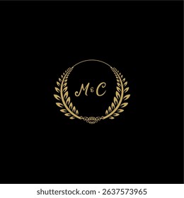 Beauty and feminine vector initial logo handwriting logo of initial floral and botanical with creative template for any company or business