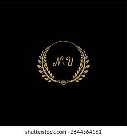 Beauty and feminine vector initial logo handwriting logo of initial floral and botanical with creative template for any company or business