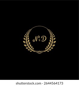 Beauty and feminine vector initial logo handwriting logo of initial floral and botanical with creative template for any company or business