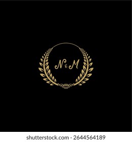 Beauty and feminine vector initial logo handwriting logo of initial floral and botanical with creative template for any company or business