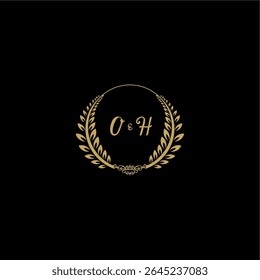 Beauty and feminine vector initial logo handwriting logo of initial floral and botanical with creative template for any company or business