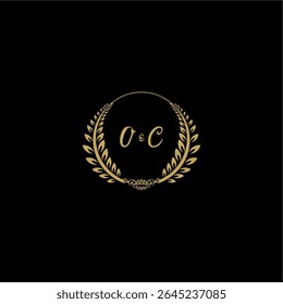 Beauty and feminine vector initial logo handwriting logo of initial floral and botanical with creative template for any company or business