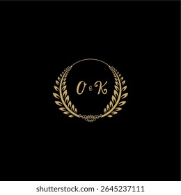 Beauty and feminine vector initial logo handwriting logo of initial floral and botanical with creative template for any company or business