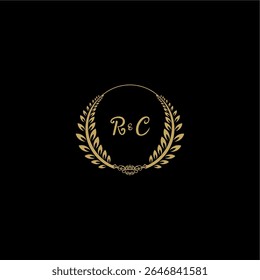 Beauty and feminine vector initial logo handwriting logo of initial floral and botanical with creative template for any company or business