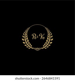 Beauty and feminine vector initial logo handwriting logo of initial floral and botanical with creative template for any company or business