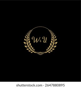Beauty and feminine vector initial logo handwriting logo of initial floral and botanical with creative template for any company or business