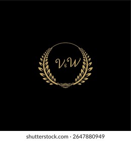 Beauty and feminine vector initial logo handwriting logo of initial floral and botanical with creative template for any company or business