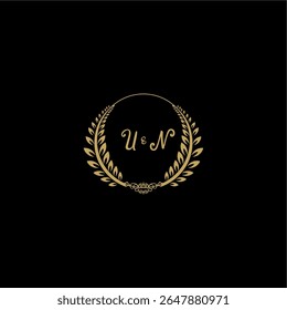 Beauty and feminine vector initial logo handwriting logo of initial floral and botanical with creative template for any company or business