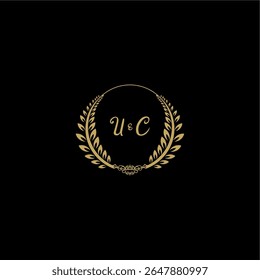 Beauty and feminine vector initial logo handwriting logo of initial floral and botanical with creative template for any company or business