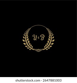 Beauty and feminine vector initial logo handwriting logo of initial floral and botanical with creative template for any company or business