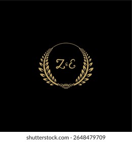 Beauty and feminine vector initial logo handwriting logo of initial floral and botanical with creative template for any company or business