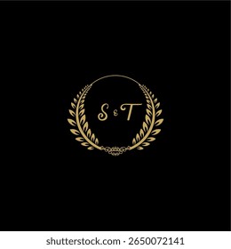 Beauty and feminine vector initial logo handwriting logo of initial floral and botanical with creative template for any company or business