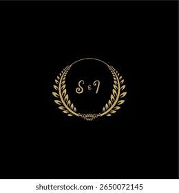 Beauty and feminine vector initial logo handwriting logo of initial floral and botanical with creative template for any company or business