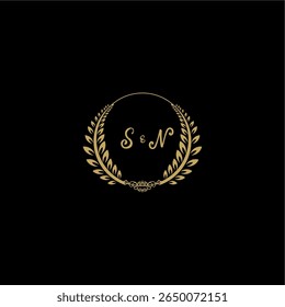 Beauty and feminine vector initial logo handwriting logo of initial floral and botanical with creative template for any company or business