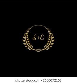 Beauty and feminine vector initial logo handwriting logo of initial floral and botanical with creative template for any company or business