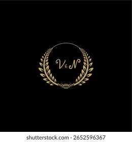 Beauty and feminine vector initial logo handwriting logo of initial floral and botanical with creative template for any company or business