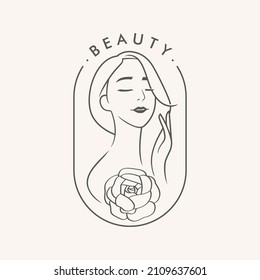 Beauty feminine woman logo template