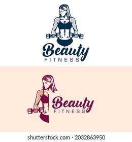 Beauty fitness logo vector symbol