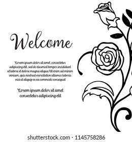 Beauty floral card welcome design vector illustration