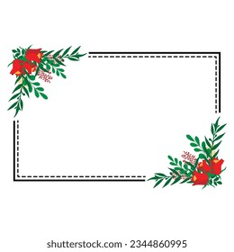 beauty floral frame shape illustration design