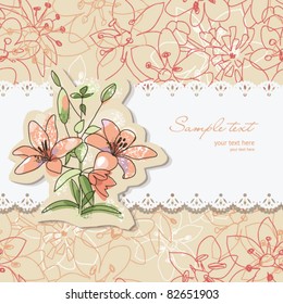 Beauty floral Greeting card with place for your text