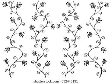 Beauty floral pattern. Hand drawing vector illustration
