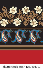 Beauty floral pattern on border