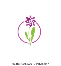 Beauty florist vector icon design template