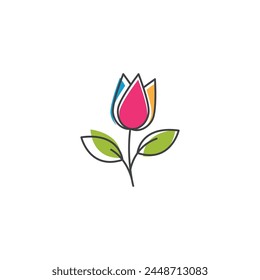 Beauty florist vector icon design template