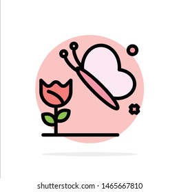 Beauty, Flower, Butterfly Abstract Circle Background Flat color Icon. Vector Icon Template background