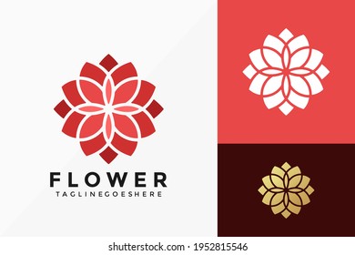 Diseño de vectores con logotipo creativo de flor de belleza. Emblema abstracto, concepto de diseños, logotipos, elemento de logotipo para plantilla.