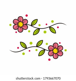 beauty flower and leaf icon background texture illustration vector