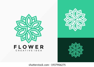 Beauty Flower Leaf Logo Vector Design. Abstract emblem, designs concept, logos, logotype element for template.