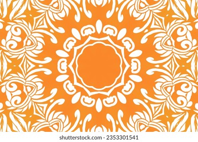 Beauty flower line art batik ethnic dayak borneo pattern with colourful gradient 