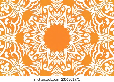 Beauty flower line art batik ethnic dayak borneo pattern with colourful gradient 