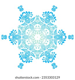 Beauty flower line art batik ethnic dayak borneo pattern with colourful gradient 