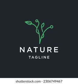 Beauty flower line art logo icon design template flat vector
