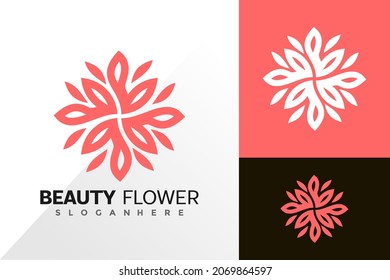 Diseño vectorial de la línea floral de belleza. Emblema abstracto, concepto de diseños, logotipos, elemento de logotipo para plantilla