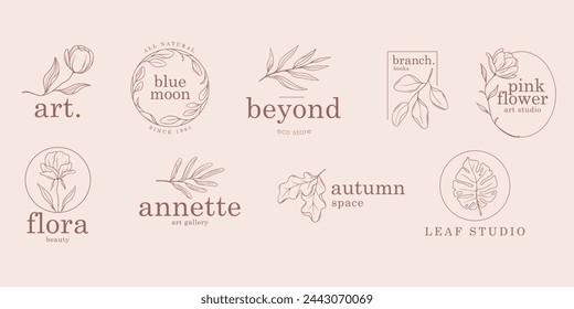 Beauty Flower Logo Collection, minimalist design