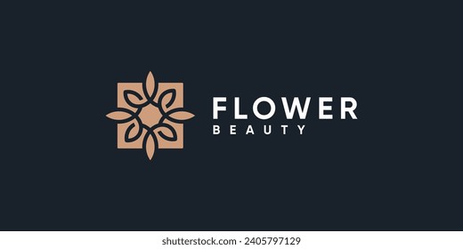 Inspiración en el diseño del logo de la flor de belleza